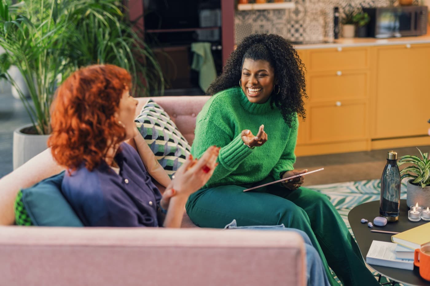Two people in conversation